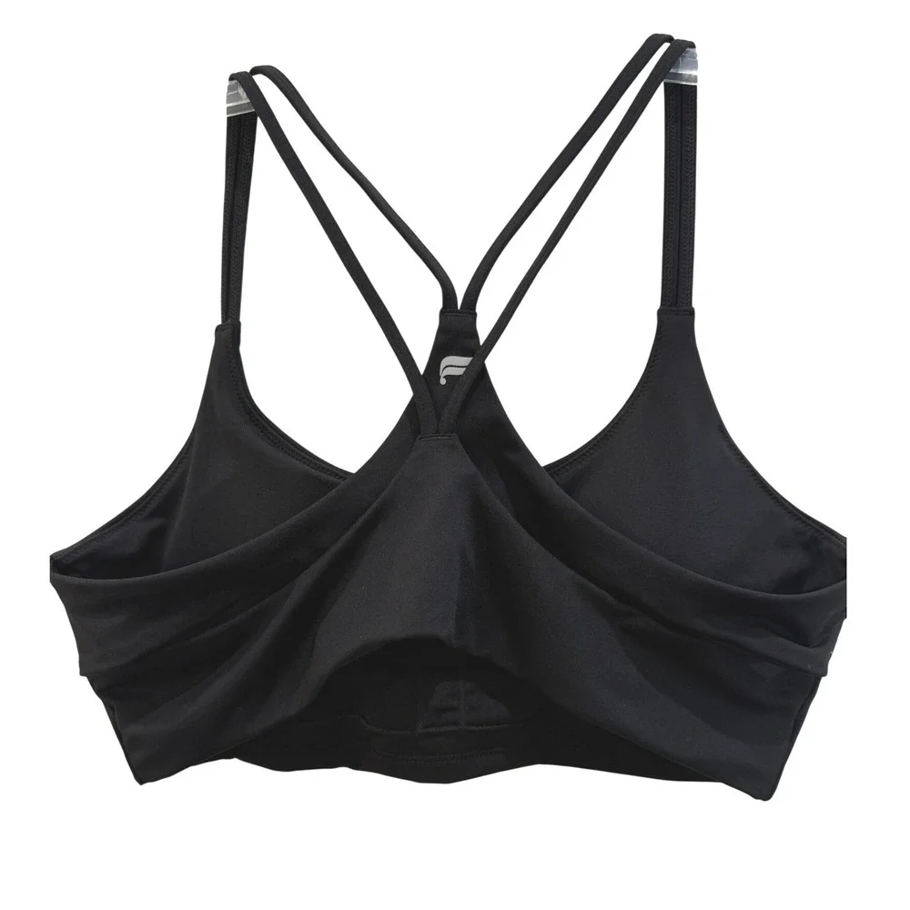 Fabletics Black Strappy Back Sports Athletic Bra Size Large
